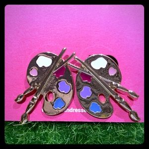 Paint brush with palette earrings!!🎨 🖌